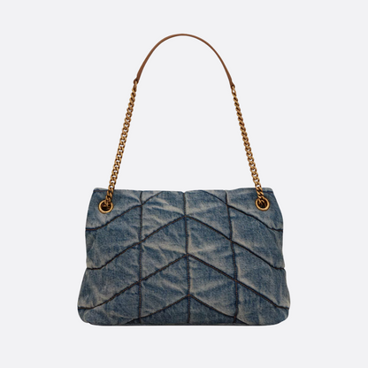 SL Loulou Puffer Bag Made Of Quilted Vintage Denim