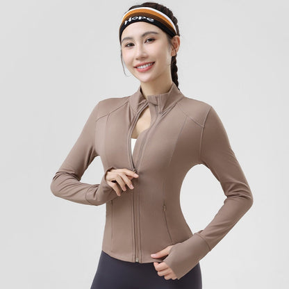Ropa de yoga para exteriores de otoño, abrigo deportivo para mujer