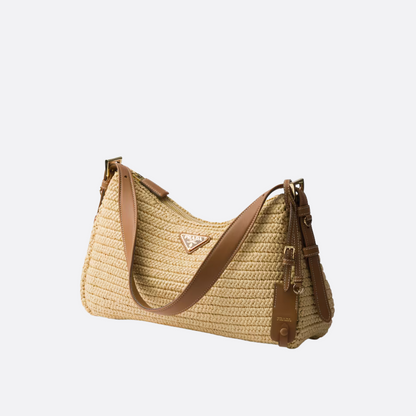 PRD große Handtasche aus Häkelstrick und Leder