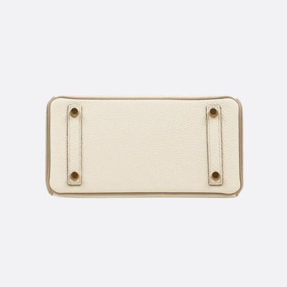 HMÈ Birkin 25 HSS-taske i Chalk / Dove Grey Togo-læder