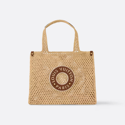 Borsa a mano LV Onthego Mm in rafia by the pool