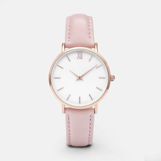 Fashion Women’s Leather Quartz Watch – Ellipse Dial