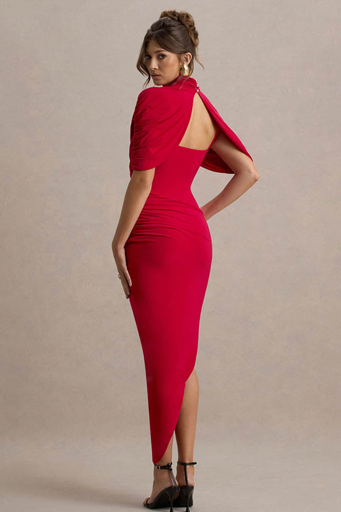 Midikleid mit Cape-Taille