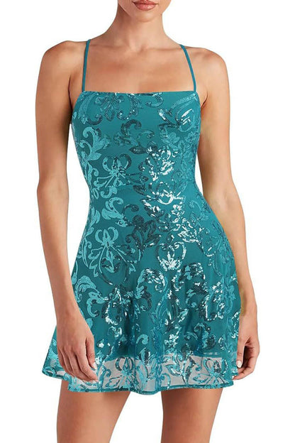 Ärmelloses Minikleid mit Paillettenträgern