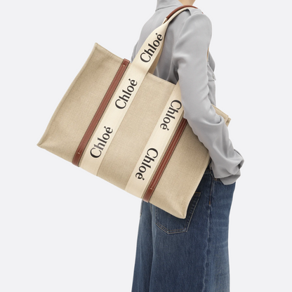 CLÉ Woody Tote Bag Made Of Linen