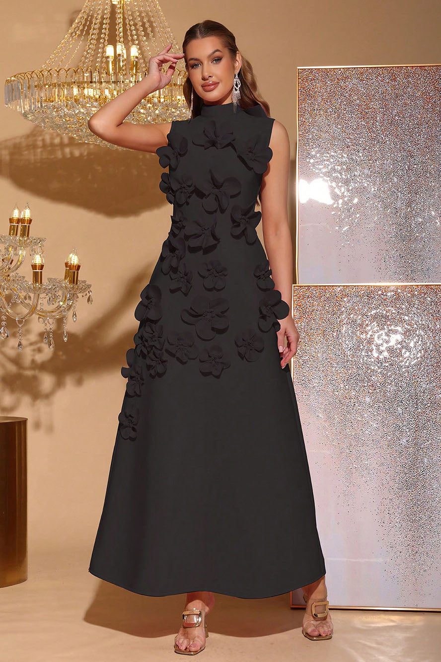 Ethel Flower Embellished Sleeveless Maxi Dress