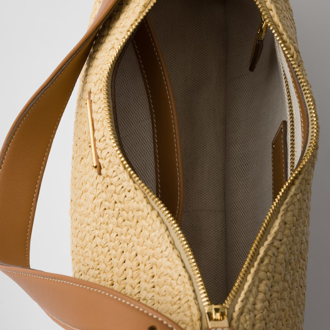 PRD große Handtasche aus Häkelstrick und Leder