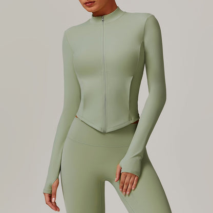 Abrigo acolchado de polar con cuello alto para yoga para mujer