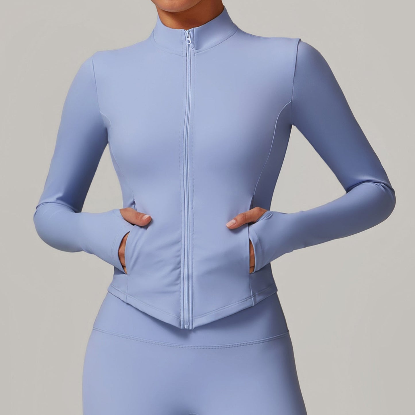 Abrigo acolchado de polar con cuello alto para yoga para mujer