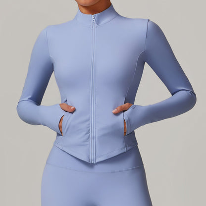 Abrigo acolchado de polar con cuello alto para yoga para mujer