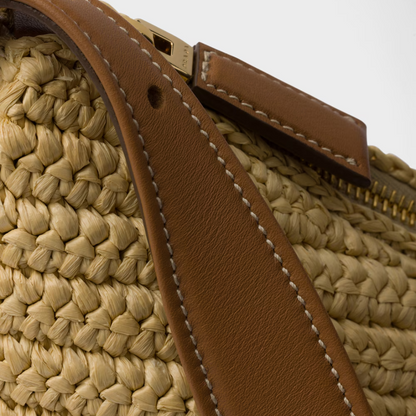 PRD große Handtasche aus Häkelstrick und Leder