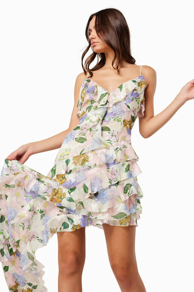 Vestido de organza con hombros descubiertos para primavera y verano