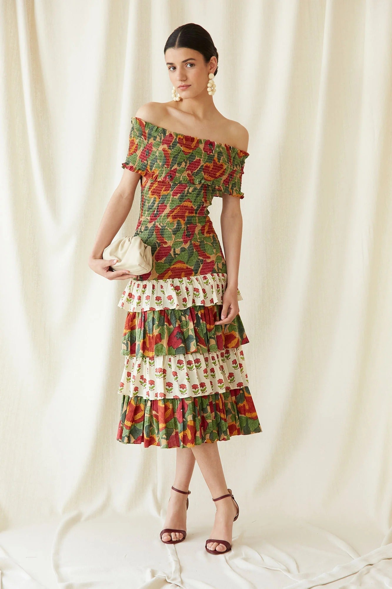 Mehrfarbiges May-Midikleid