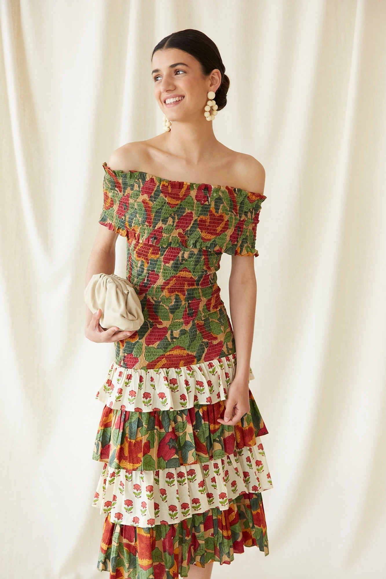 Mehrfarbiges May-Midikleid