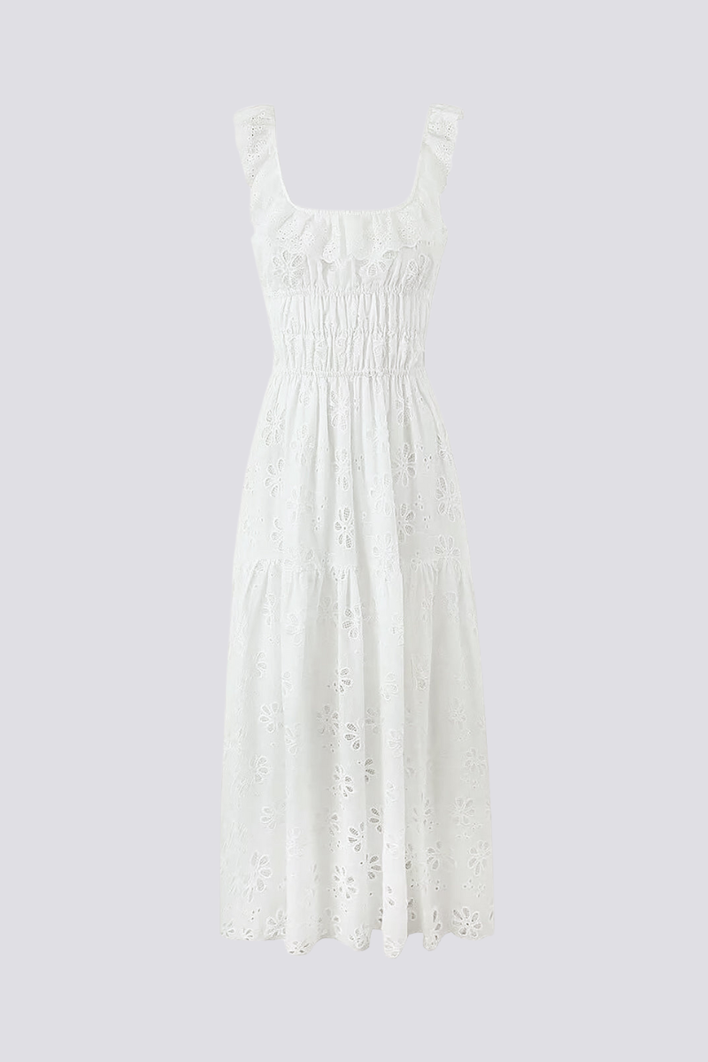 Charline – Rückenfreies Maxikleid mit Schlitz und quadratischem Ausschnitt