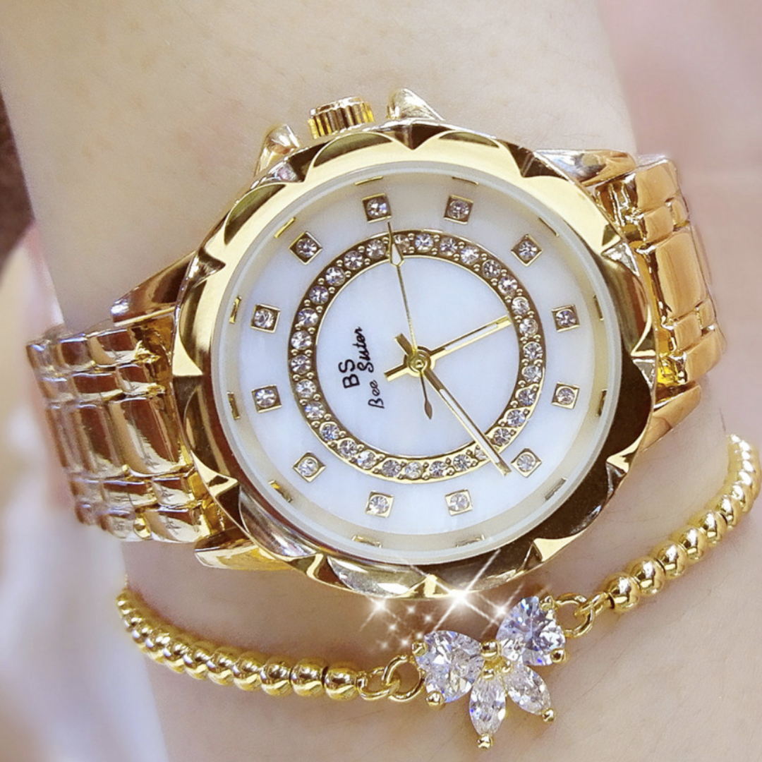 Studded Watch with Butterfly Bracelet