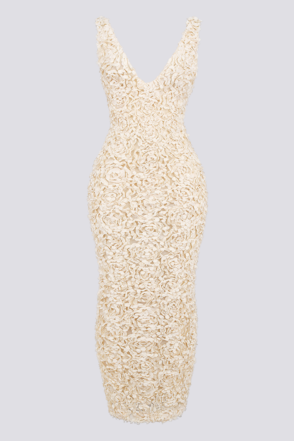 Vestido largo Cyprine con escote pronunciado y espalda descubierta