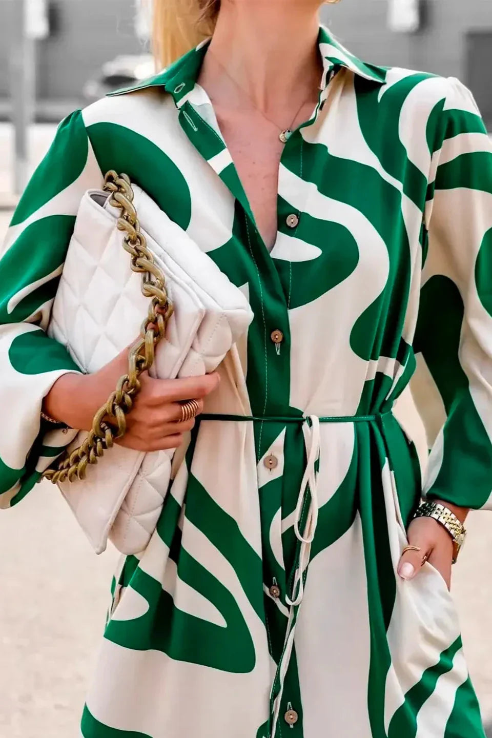 Vestido largo con estampado chic y sin esfuerzo