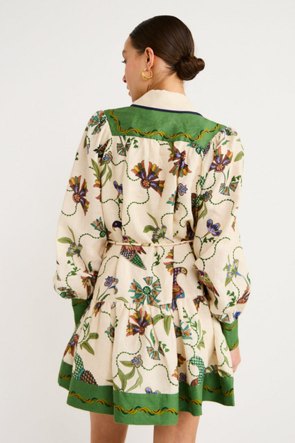 Mauricette Minikleid mit Ballonärmeln und Animal-Print