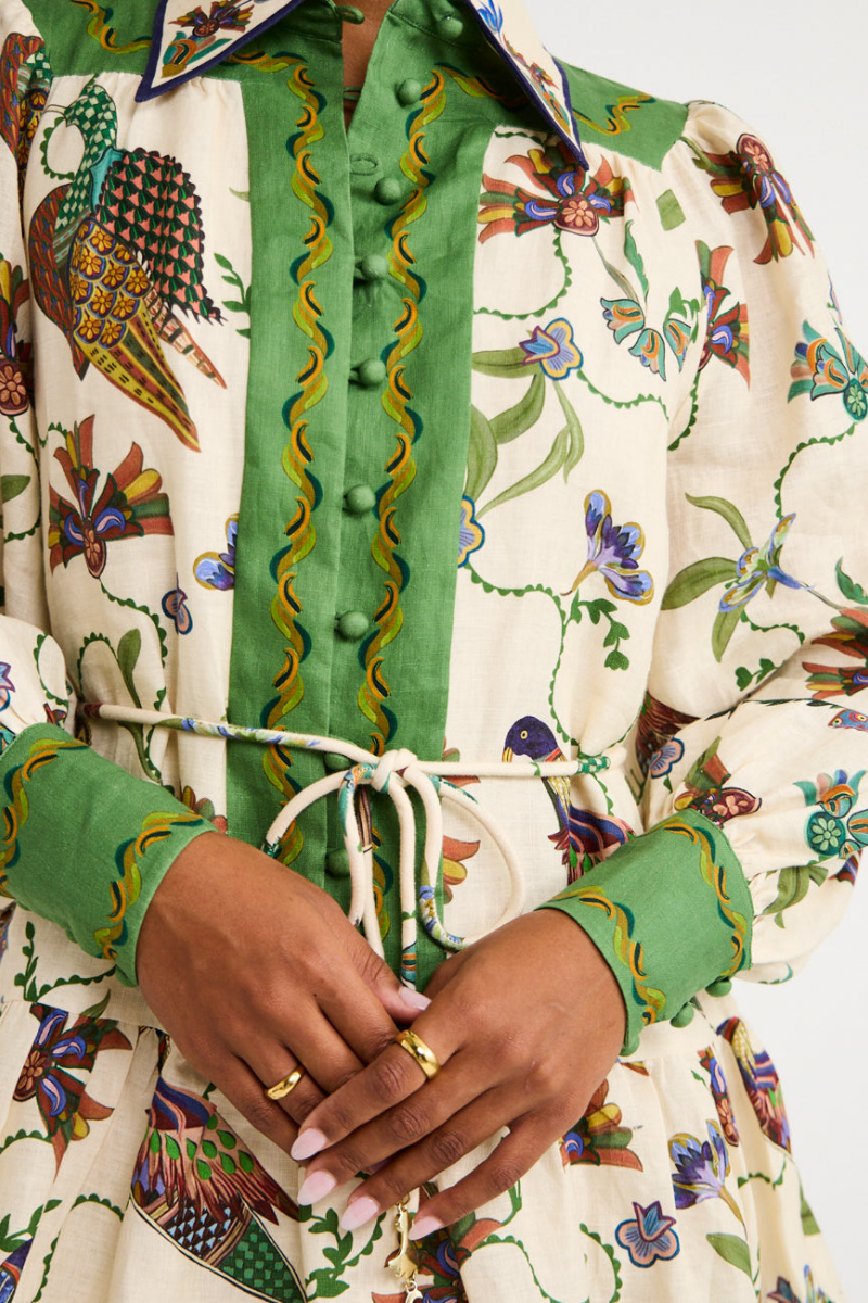 Mauricette Minikleid mit Ballonärmeln und Animal-Print