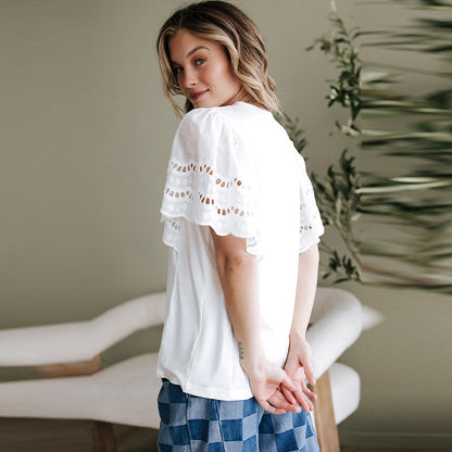 Spring And Summer New Solid Color T-shirt Women's Casual All-matching Loose