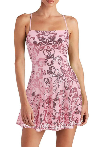 Ärmelloses Minikleid mit Paillettenträgern