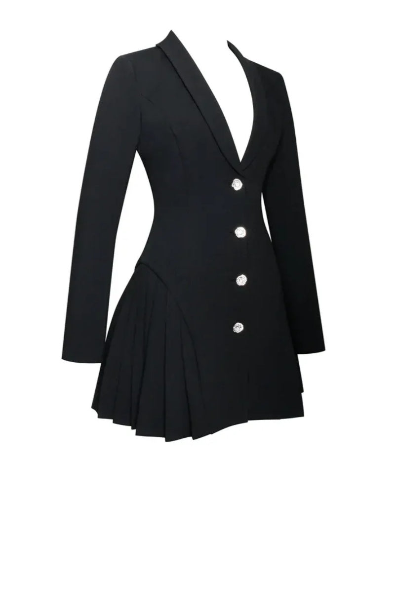 Ria – Schwarzes Blazer-Minikleid