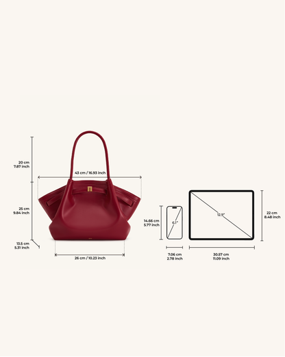 Bolso tote mediano Hana - Burdeos