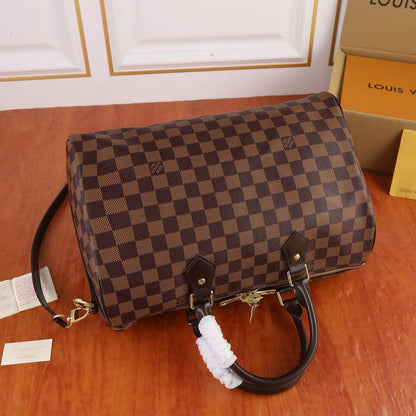 Bolso bandolera Lv Speedy Damier Ébène