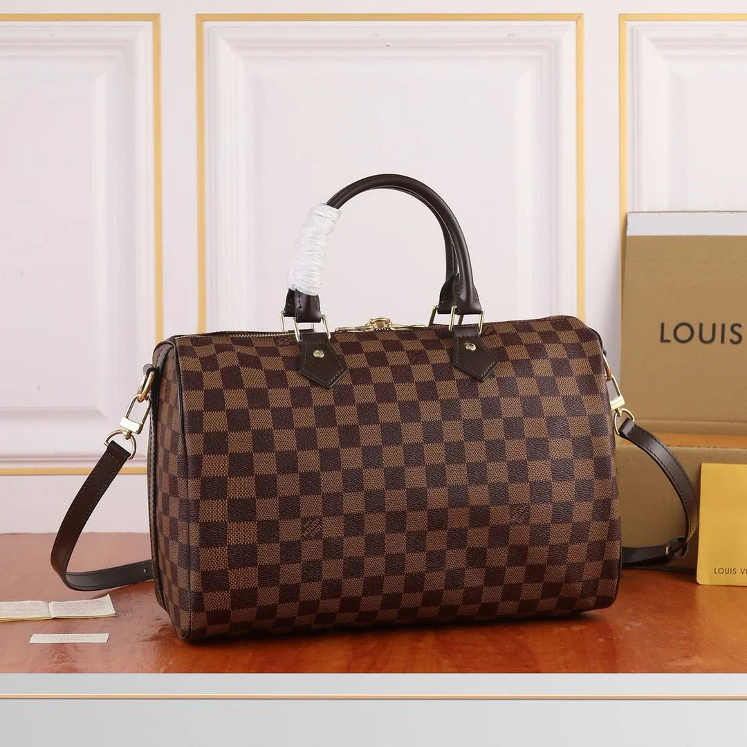 Bolso bandolera Lv Speedy Damier Ébène