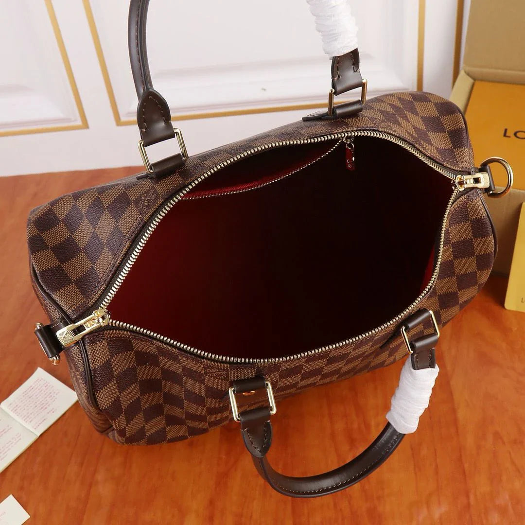 Bolso bandolera Lv Speedy Damier Ébène