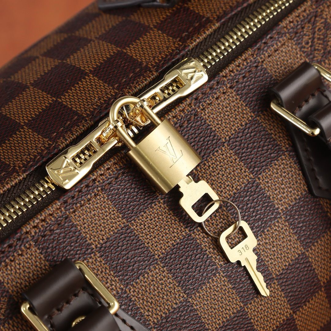 Bolso bandolera Lv Speedy Damier Ébène