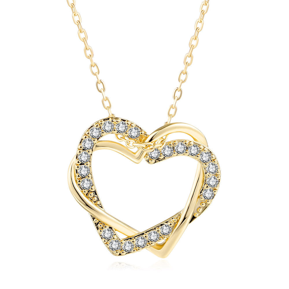 Fashion Heart-shaped Earrings Necklace Jewelry Set