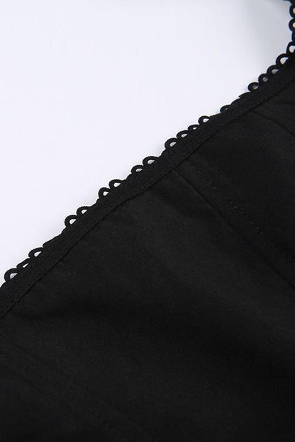 Vestido lencero midi de corte A con ribete de encaje Alva