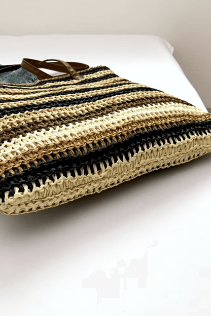 Colorful Handmade Straw Beach Bag