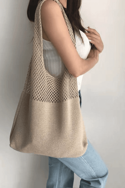 Bolsa de Praia de Crochê Fio de Malha