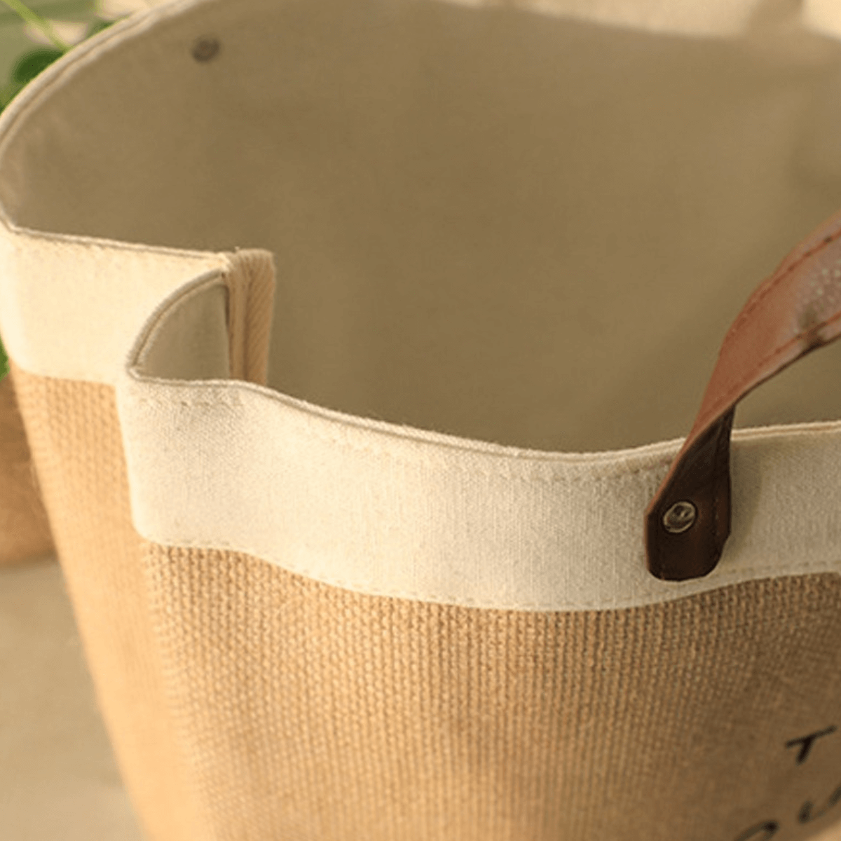 Raw Linen Beach Bag