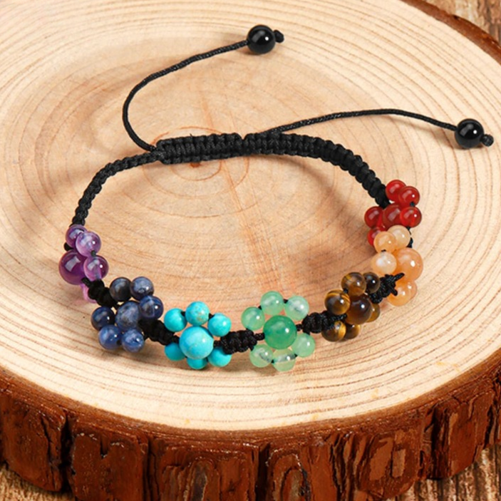 7 Chakra Floral Bracelet