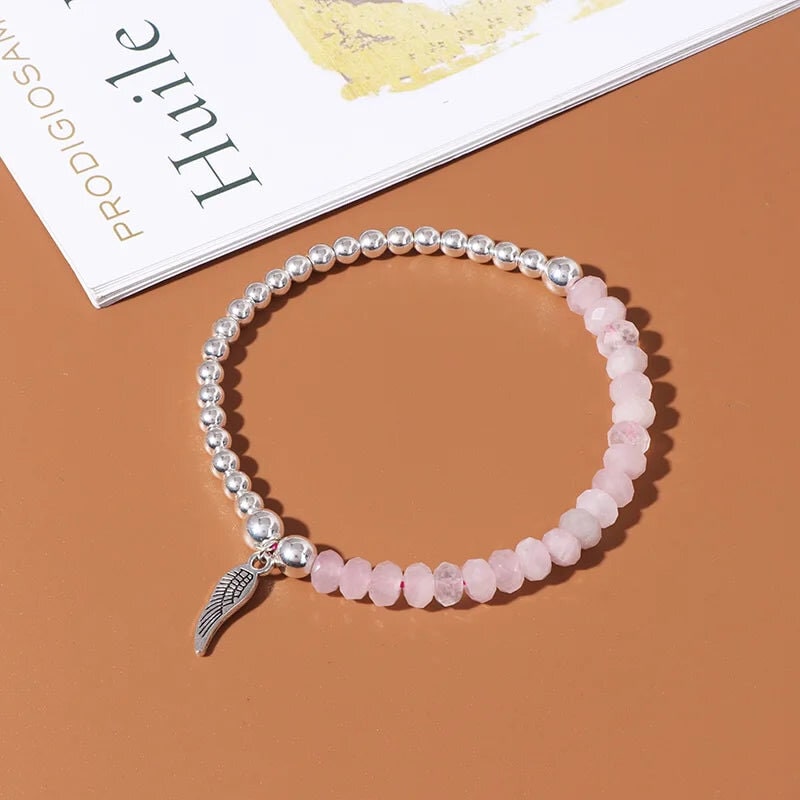 Winged Rose Quartz Bracelet