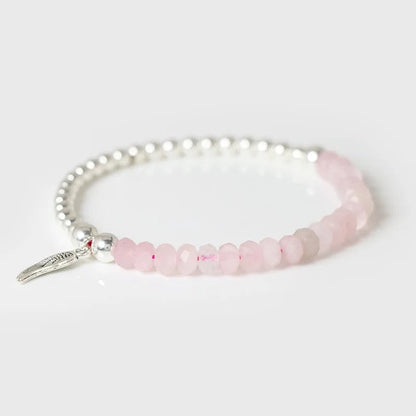 Winged Rose Quartz Bracelet
