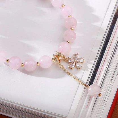 Floral Rose Quartz Bracelet