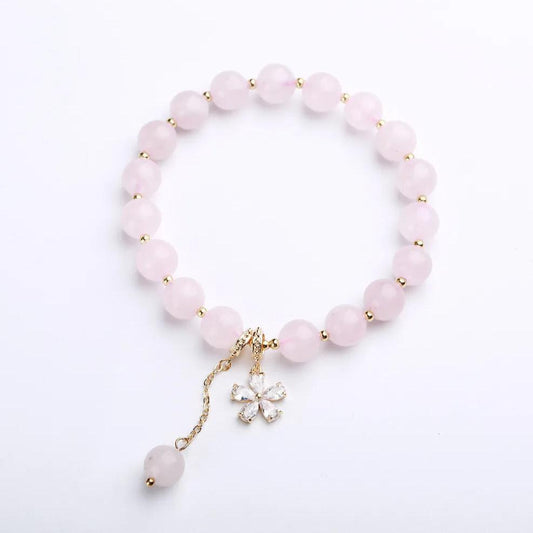 Floral Rose Quartz Bracelet