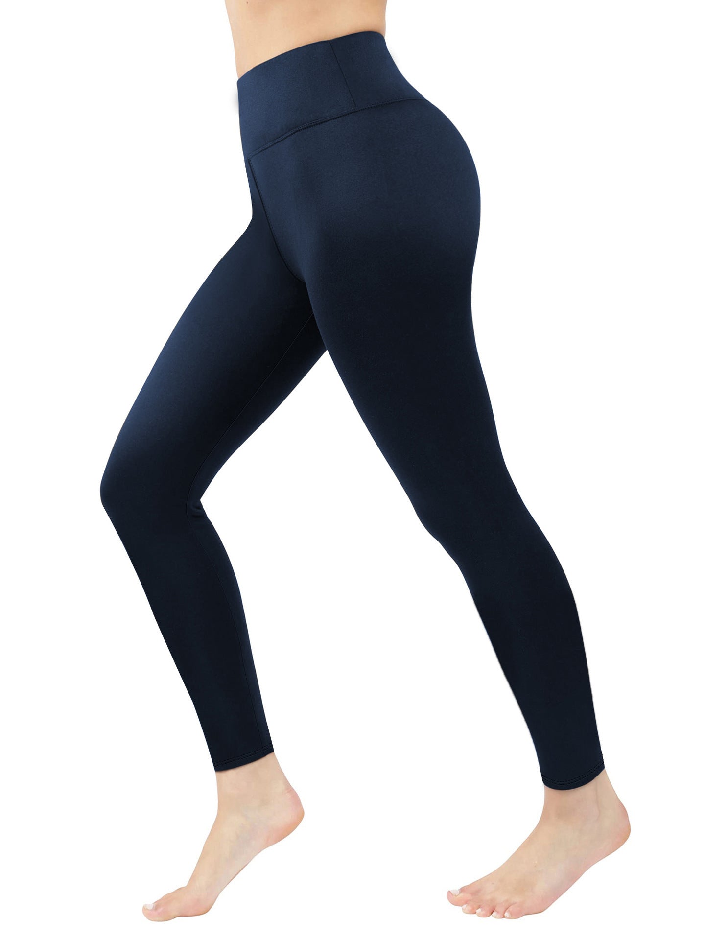 Leggings ajustados de cintura alta para mujer, acolchados y con forro polar, que mantienen el calor.