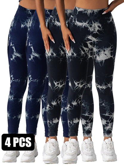 4pack Tie-dye Yoga Pants