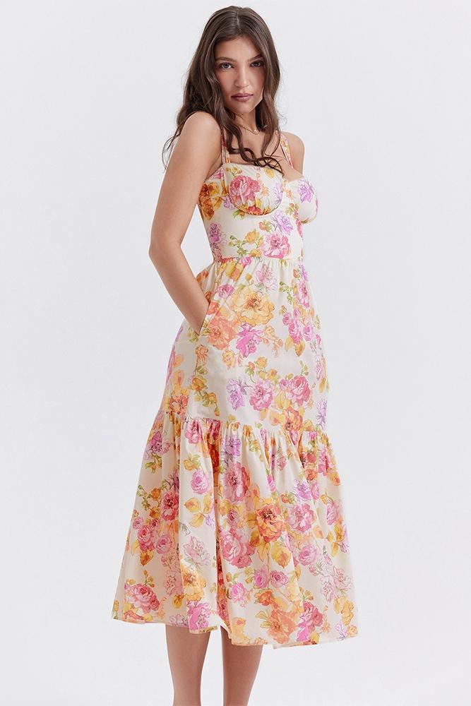 Cottie – Bedrucktes, ausgestelltes Midikleid