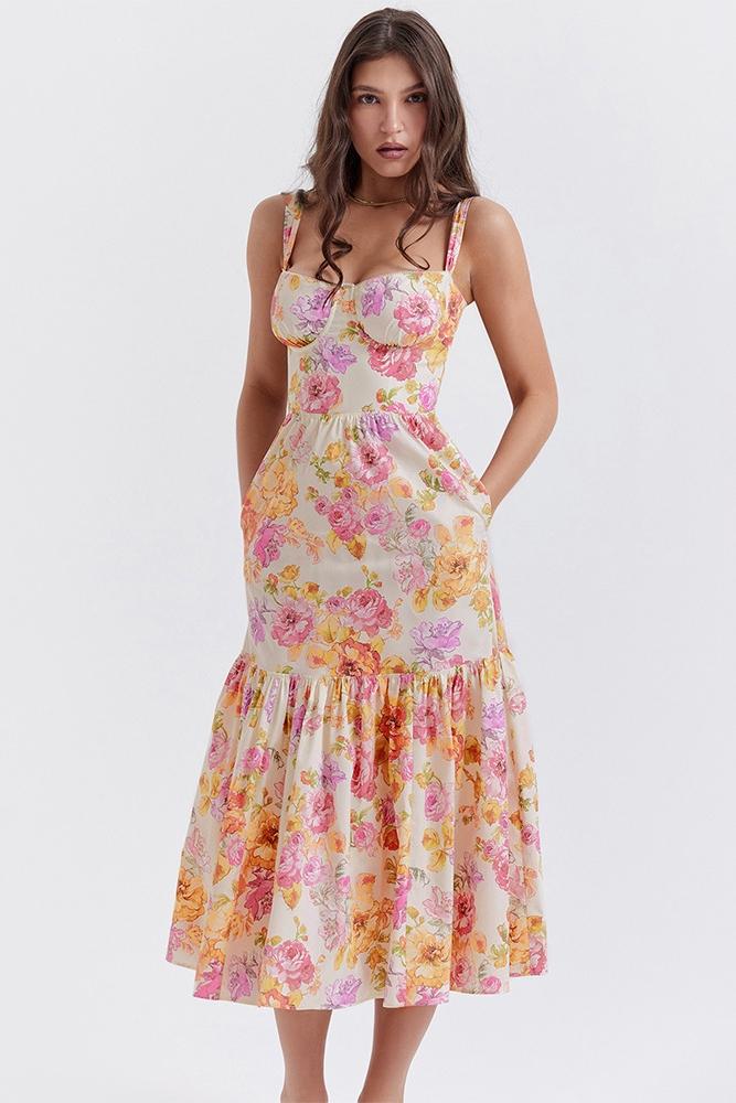 Cottie – Bedrucktes, ausgestelltes Midikleid