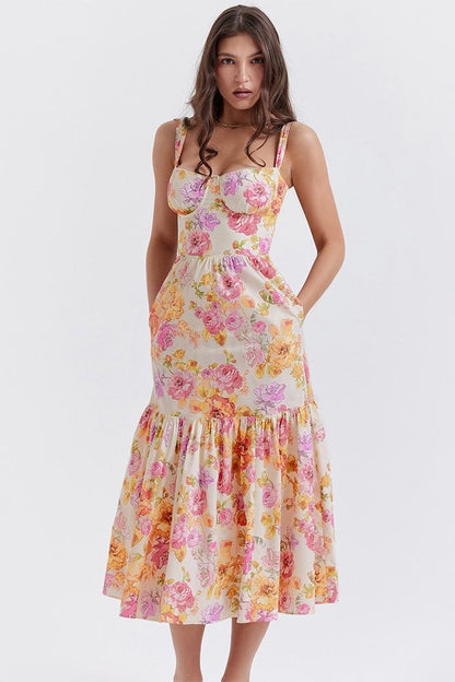 Cottie – Bedrucktes, ausgestelltes Midikleid