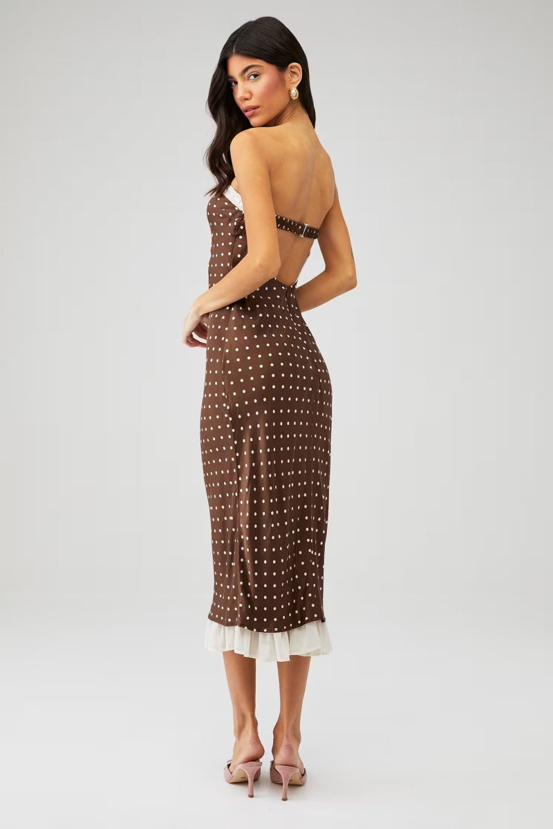 Vestido midi sin tirantes Daisy Mae