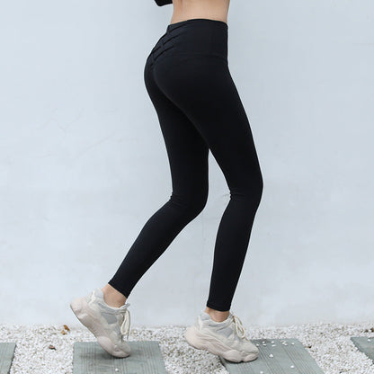 Pantalones de yoga deportivos para correr, levantamiento de cadera, cintura alta, contracción abdominal, delgados, para culturismo
