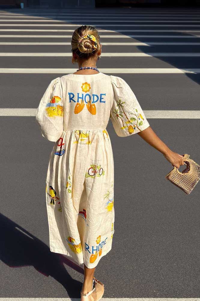 Bedrucktes Midikleid